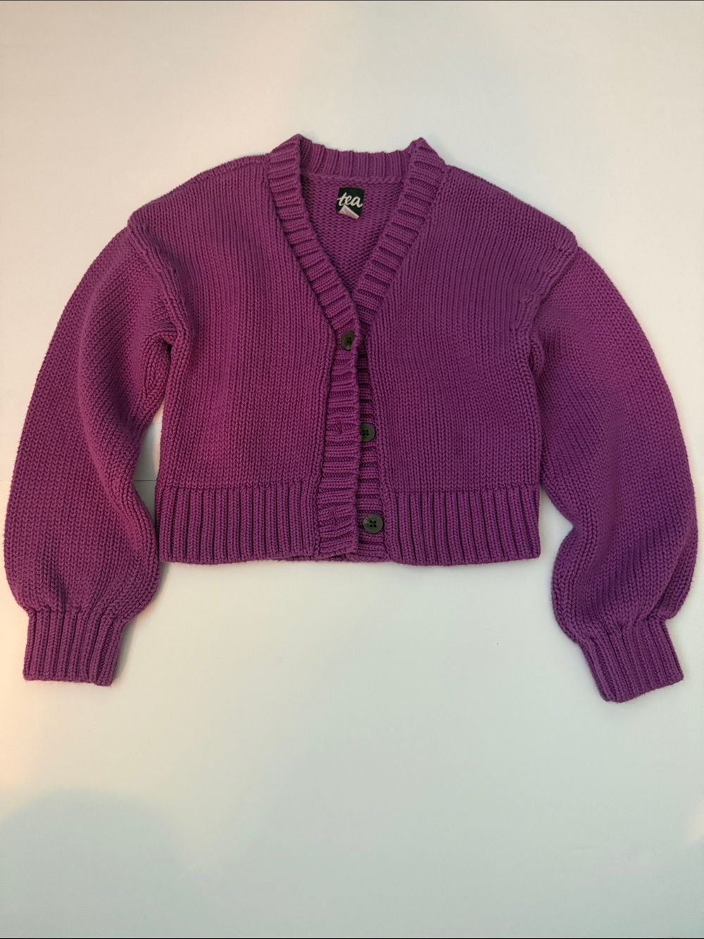 Tea Collection Violet Cropped V-Neck Cardigan for Kids